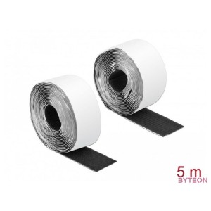 Delock Velcro öntapadó tépőzáras szalag-szett, H 5 m és Sz 50 mm fekete