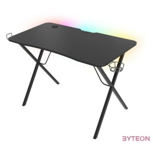 Genesis Holm 200 Gamer asztal RGB világítással, fekete