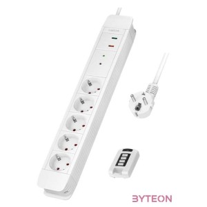 Logilink Aljzat 5-ös  távirányító 2, 5x CEE 7,3, 1,5 m, fehér