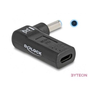 Delock Laptop töltőkábel adapter USB Type-C anya - HP 4,5 x 3,0 mm apa 90 fokban hajlított