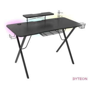 Genesis Holm 300 Gamer asztal RGB világítással, fekete