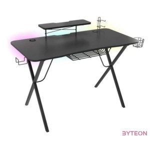 Genesis Holm 300 Gamer asztal RGB világítással, fekete