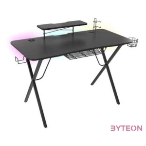 Genesis Holm 300 Gamer asztal RGB világítással, fekete