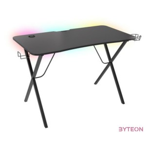 Genesis Holm 200 Gamer asztal RGB világítással, fekete