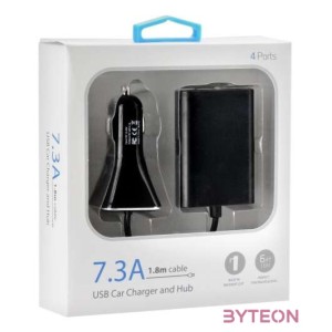 BlueStar autós töltő 4 x USB, 7,3 A, kábel 1,8 m