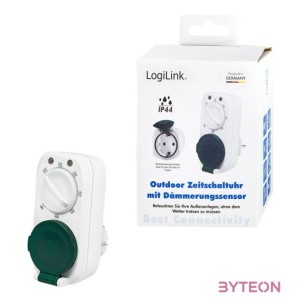 Logilink Mechanikus időkapcsoló sötétedés érzékelővel, IP44, kültéri