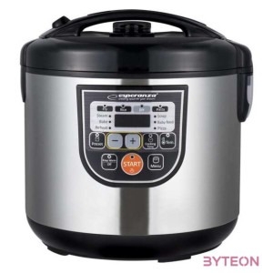 Esperanza Mate Steam multifunkciós fozoedény, 860 W,fekete-ezüst