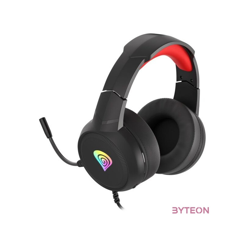Genesis Neon 200 RGB Gamer fejhallgató, fekete-piros