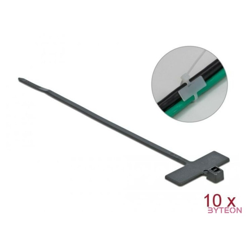 Delock Kábelkötöző címkével Hx 100 x Sz 2,5 mm, 10 darab fekete