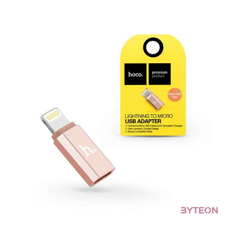HOCO Adaptor connector - lightning - micro USB rose gold