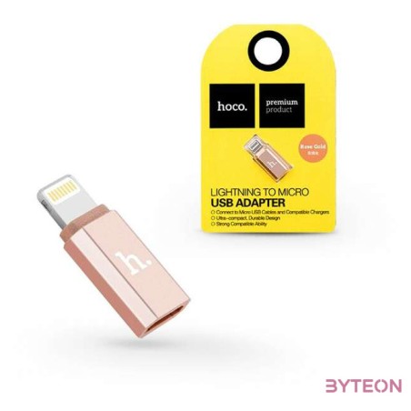 HOCO Adaptor connector - lightning - micro USB rose gold