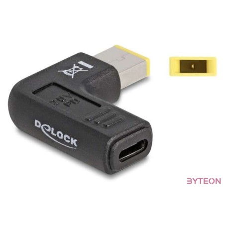 Delock Laptop töltőkábel adapter USB Type-C anya - Lenovo 11,0 x 4,5 mm apa 90 fokban hajlított