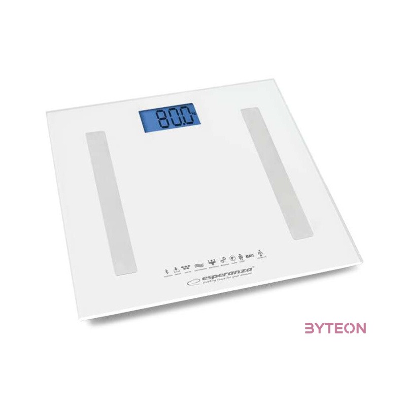 Esperanza B.Fit 8 in1 Bluetooth okos fürdőszoba mérleg, fehér