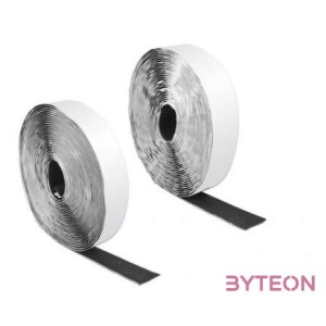 Delock Velcro öntapadó tépőzáras szalag-szett, H 10 m és Sz 25 mm fekete