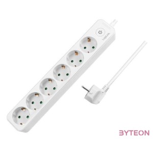 Logilink Aljzat 6-os  kapcsoló, 6x CEE 7,3, 1,5 m, fehér