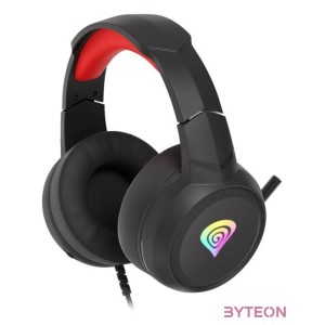 Genesis Neon 200 RGB Gamer fejhallgató, fekete-piros