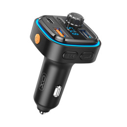 Car charger / FM transmitter XO BCC08 USB x2, USB-C, MP3, Bluetooth 5.0 (black)