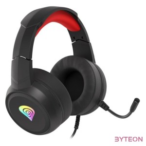 Genesis Neon 200 RGB Gamer fejhallgató, fekete-piros