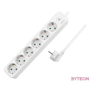 Logilink Aljzat 6-os  kapcsoló, 6x CEE 7,3, 1,5 m, fehér