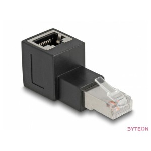 Delock RJ45 apa - RJ45 anya adapter Cat.6A 90 fokos szögben felfelé hajlítva