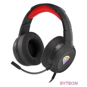 Genesis Neon 200 RGB Gamer fejhallgató, fekete-piros