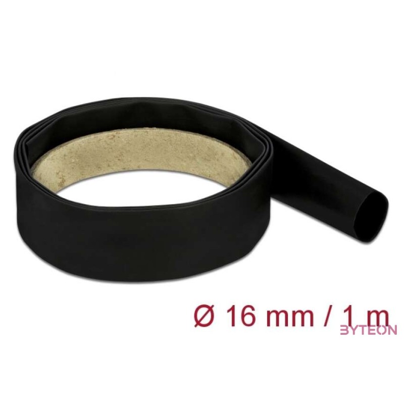 Delock Fekete zsugorcső 1 m x 16 mm