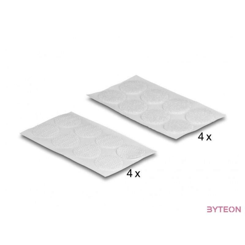 Delock Tépőzáras korongok, kerek 64 db.-os fehér