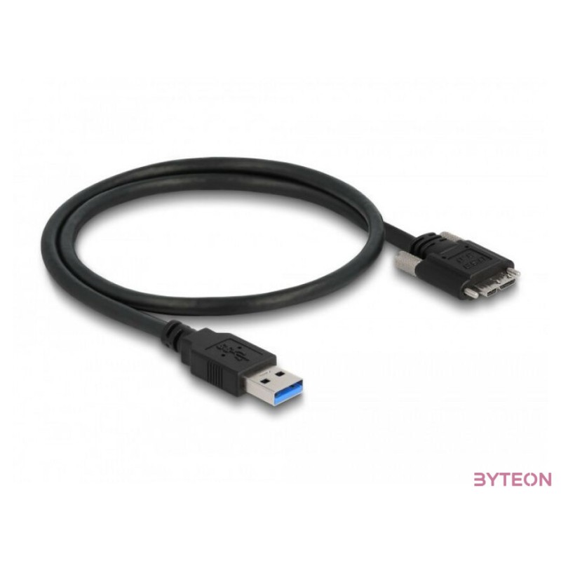 Delock Kábel USB 3.0 A-Típusú dugó - Micro-B Típusú dugó csavarokkal ellátott 0,5 m