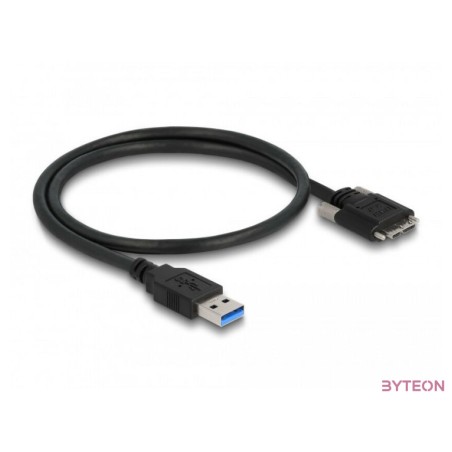 Delock Kábel USB 3.0 A-Típusú dugó - Micro-B Típusú dugó csavarokkal ellátott 0,5 m