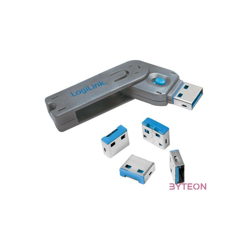 Logilink USB-A port blokkoló (1x kulcs és 4x zár)