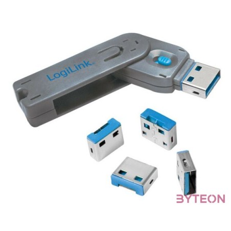 Logilink USB-A port blokkoló (1x kulcs és 4x zár)