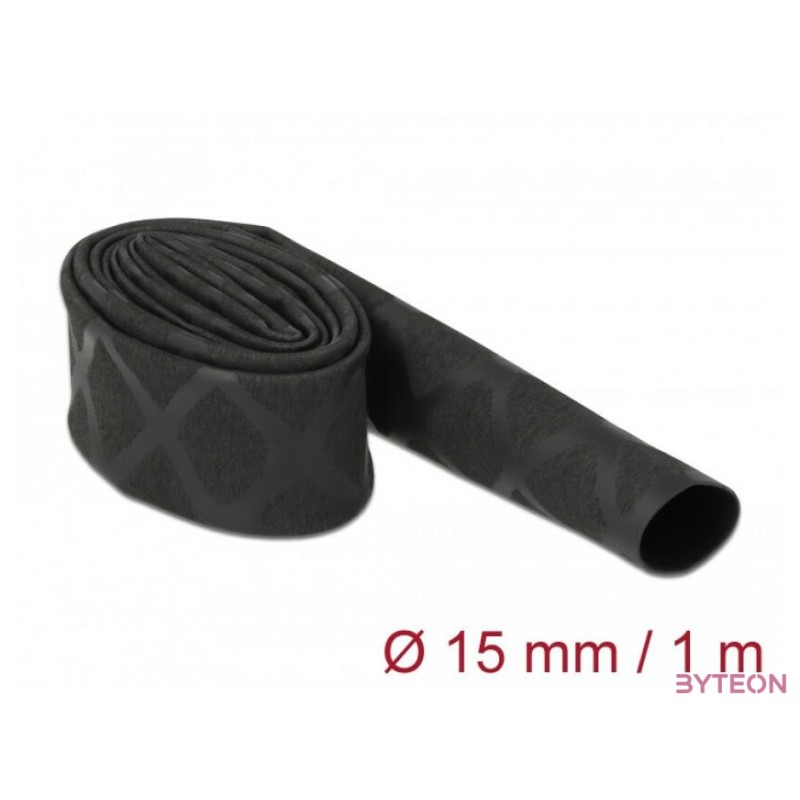 Delock Zsugorcső X-mintás nem csúszós 1 m x 15 mm fekete