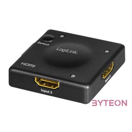 Logilink HDMI kapcsoló, 3x1 port, 1080p,60 Hz, HDCP, CEC, Mini
