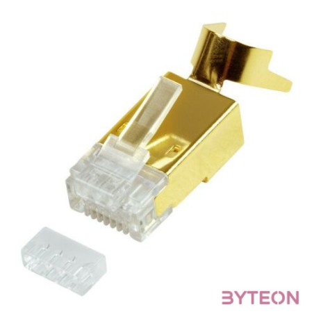 Logilink RJ45 moduláris csatlakozó, Cat.8.1,Cat.6A, árnyékolt, aranyozott, 10 db