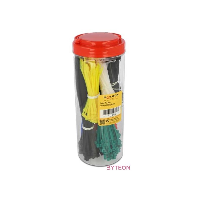 Delock Kábel szorító szett dobozban, 600 db., különböző színű