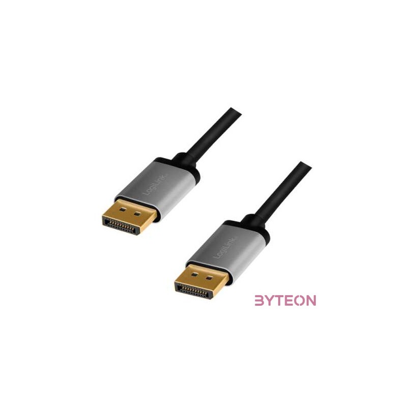 Logilink DisplayPort kábel, DP,M-DP,M, 4K,60 Hz, alu, 2 m