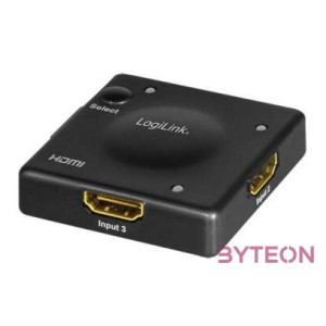 Logilink HDMI kapcsoló, 3x1 port, 1080p,60 Hz, HDCP, CEC, Mini