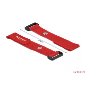 Delock Befűzős kábelkötegelő tépőzárral és szorító karikával hossza 190 mm, szélessége 25 mm, 5 db.