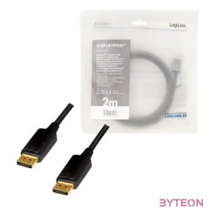 Logilink DisplayPort kábel, DP,M-DP,M, 4K,60 Hz, alu, 2 m