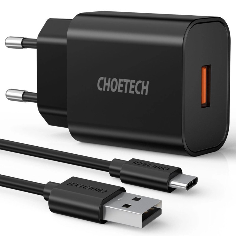 Wall Charger Choetech 18W USB-A (black)