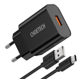 Wall Charger Choetech 18W USB-A (black)