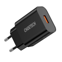 Wall Charger Choetech 18W USB-A (black)