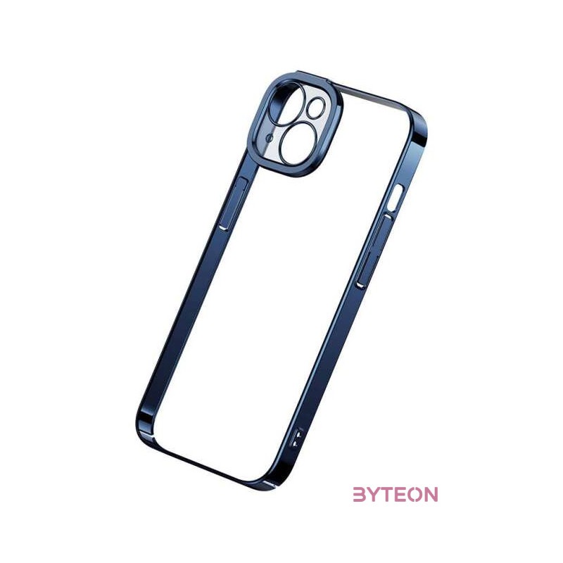 Baseus Glitter iPhone 14 Plus Átlátszó tok és üvegfólia (kék)