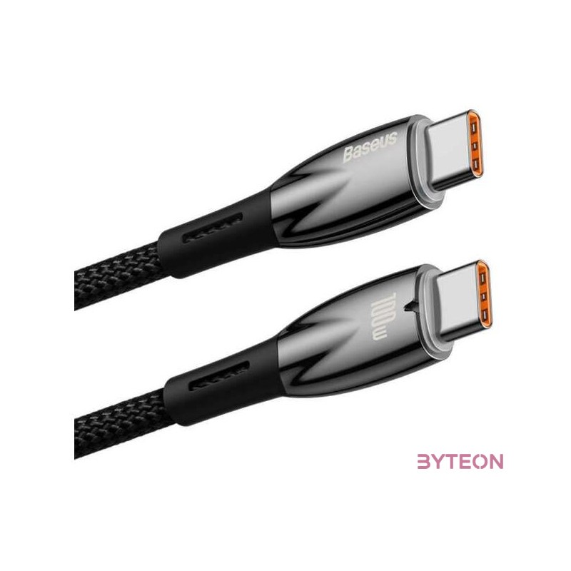 Baseus Glimmer USB-C - USB-C töltőkábel, 100W, 2m (fekete)