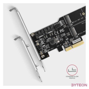 AXAGON PCES-SA4M2 PCIe Controller 2x SATA 6G  2x SATA M.2