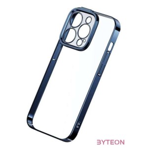 Baseus Glitter iPhone 14 Pro Átlátszó tok és üvegfólia (kék)