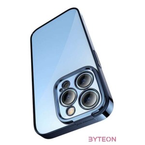 Baseus Glitter iPhone 14 Pro Átlátszó tok és üvegfólia (kék)