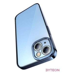 Baseus Glitter iPhone 14 Plus Átlátszó tok és üvegfólia (kék)