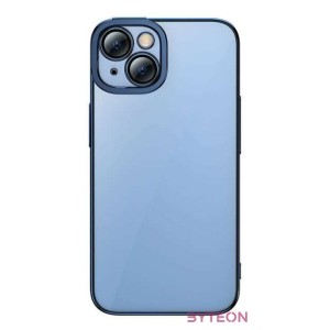 Baseus Glitter iPhone 14 Plus Átlátszó tok és üvegfólia (kék)