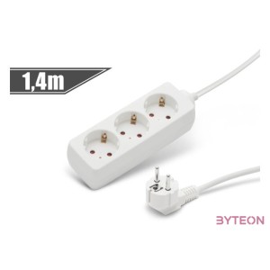 Hálózati elosztó Hosszabbító 1.4m 3-as 10,16A 250V (3 x 1)  Fehér